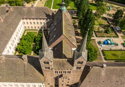 Westwerk Corvey aus der Vogelperspektive